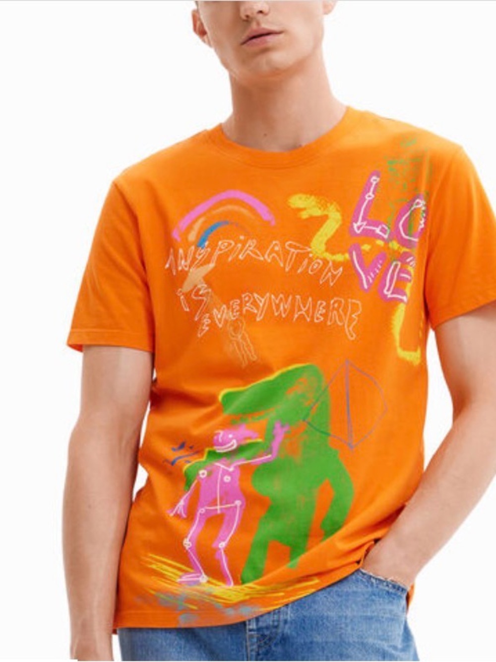 Desigual Mens DINO graphic Designer T-Shirt